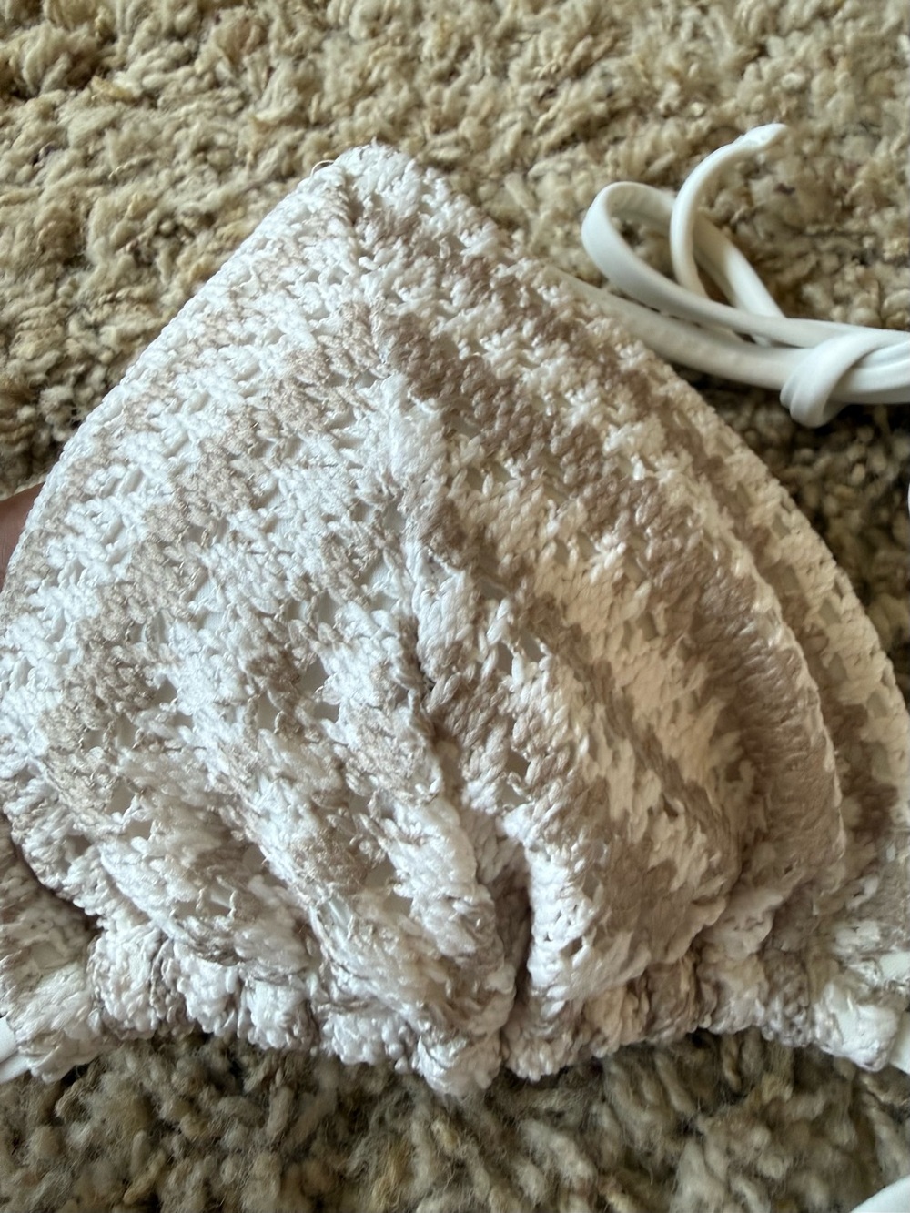 Hollister Beige and White Striped Textured Bikini - Picture 3 of 3